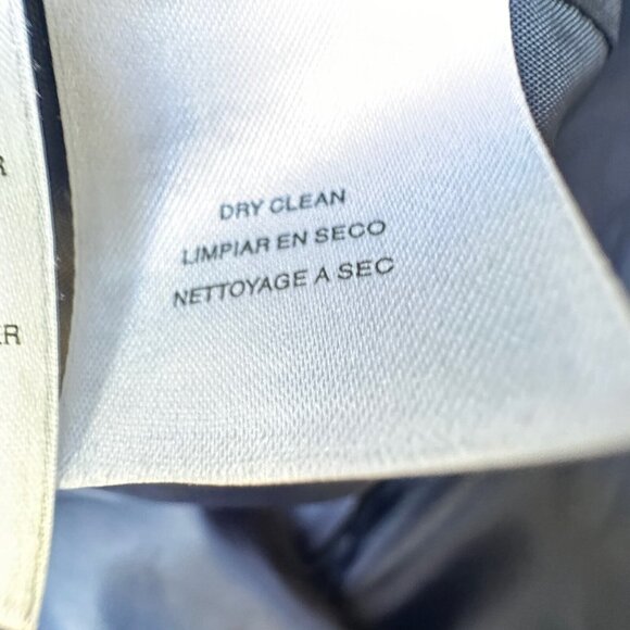 Evan Picone Jacket Denim Chambray Blue Blazer Faux Leather Trim Women's 12 VTG - Picture 10 of 11